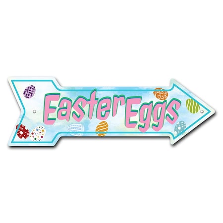 Easter Eggs Arrow Sign Funny Home Decor 36in Wide